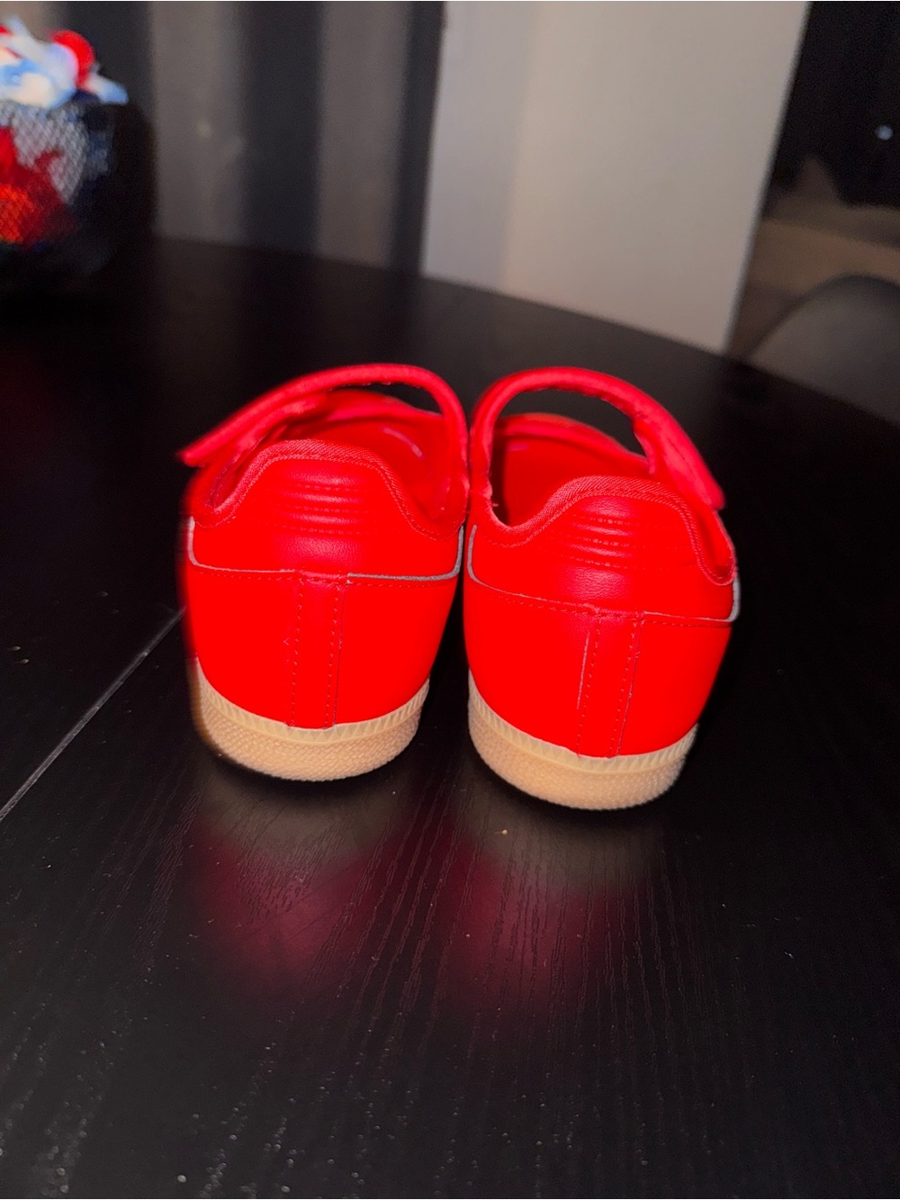 adidas Kids Red Mary Jane Sneakers - Picture 4 of 6